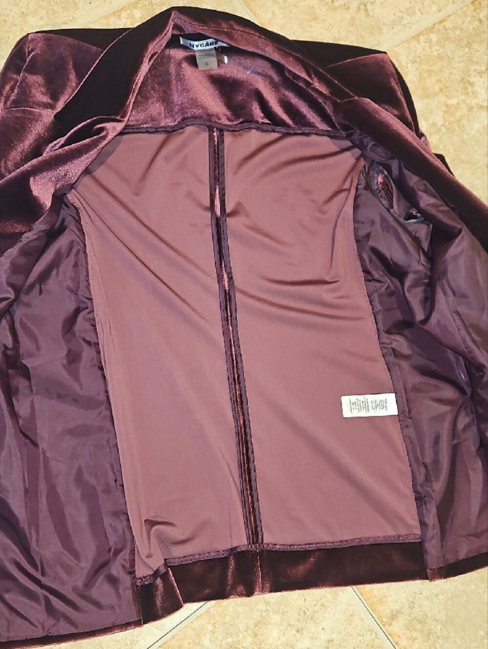 Peter Nygard Velvet Blazer Jacket - Wine - Picture 6 of 11